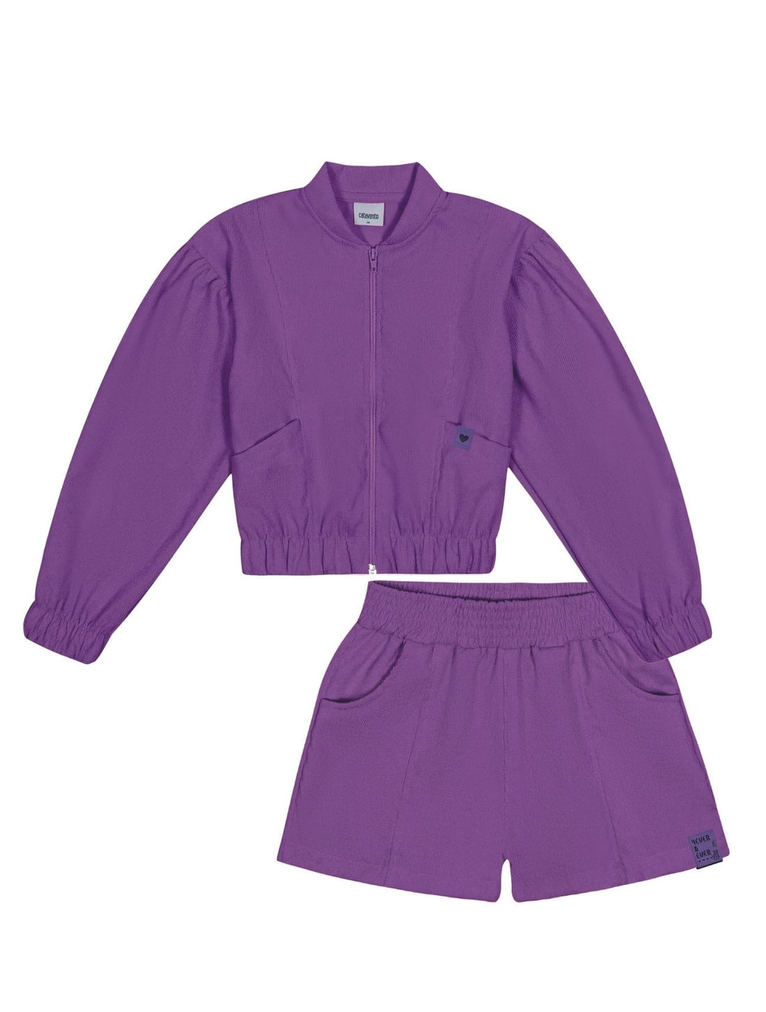 Conjunto Jaqueta E Short Cotelê Roxo CTV Conjunto Jaqueta E Short Cotelê Roxo CTV