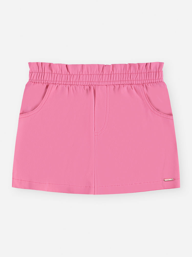 Conjunto Infantil Blusa Corações Coloridos com Strass e Short-Saia