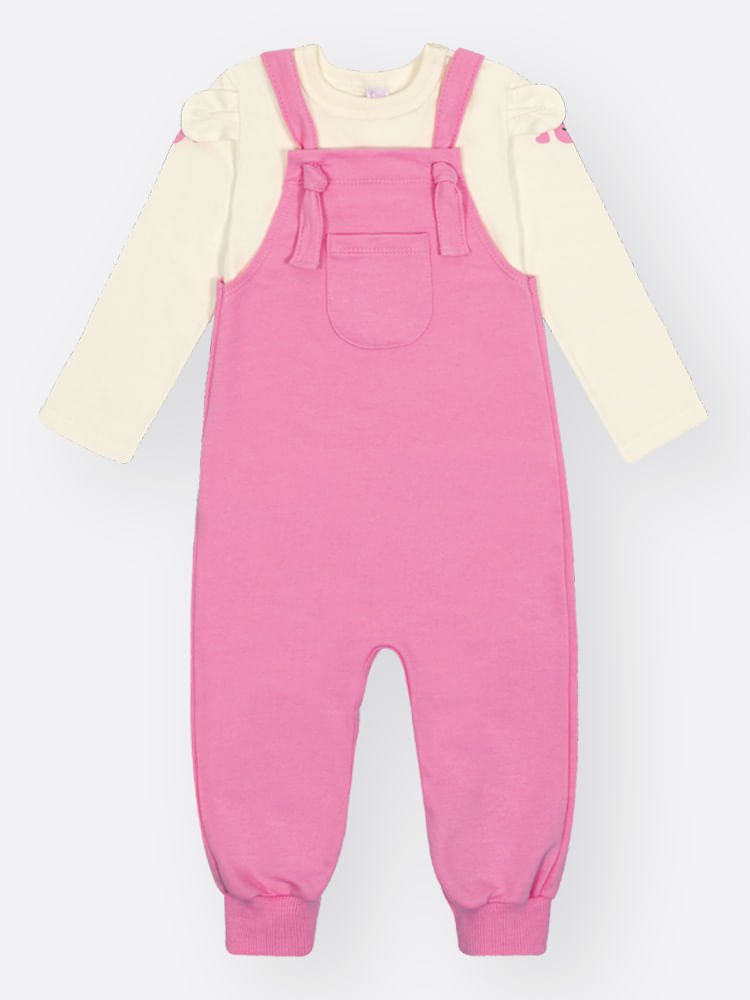 Conjunto em Moletom Bebê Menina Orelhas Mundo Cinti