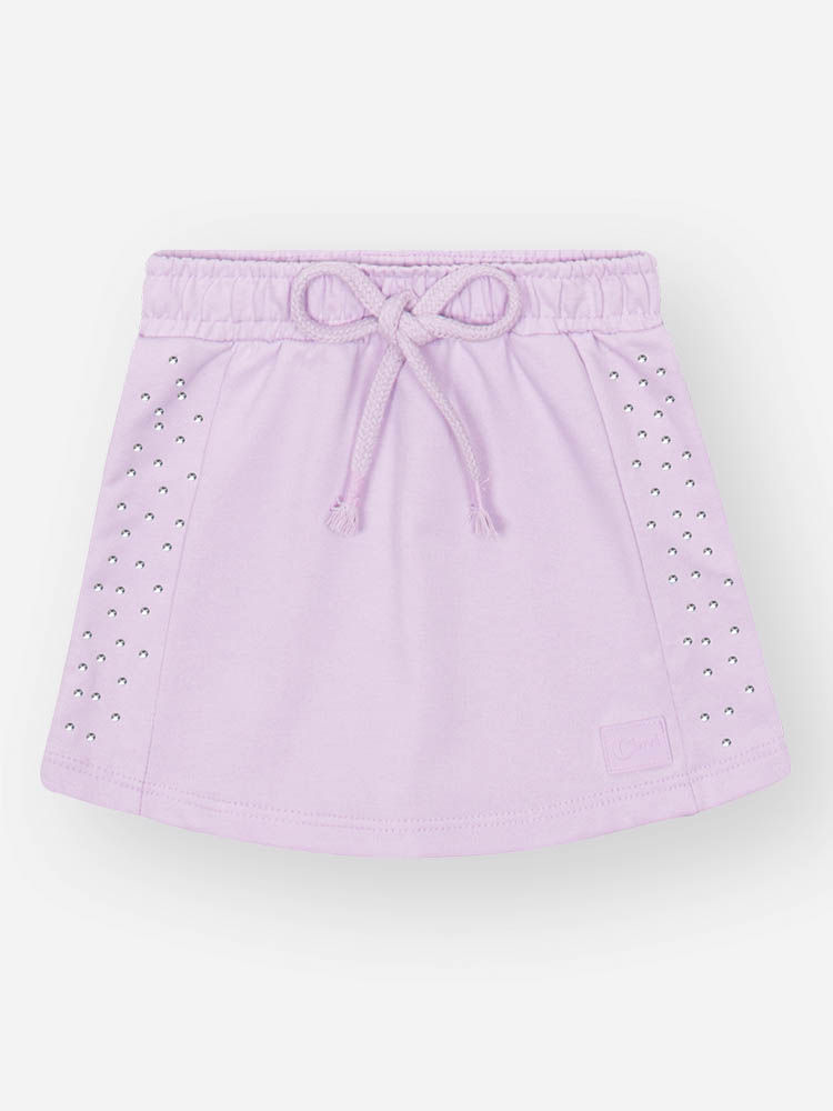 Conjunto Bebê Menina Blusa Boxy e Short-Saia Arco-íris com Strass – Look Delicado Cinti Baby NATURAL/LL BRUMA