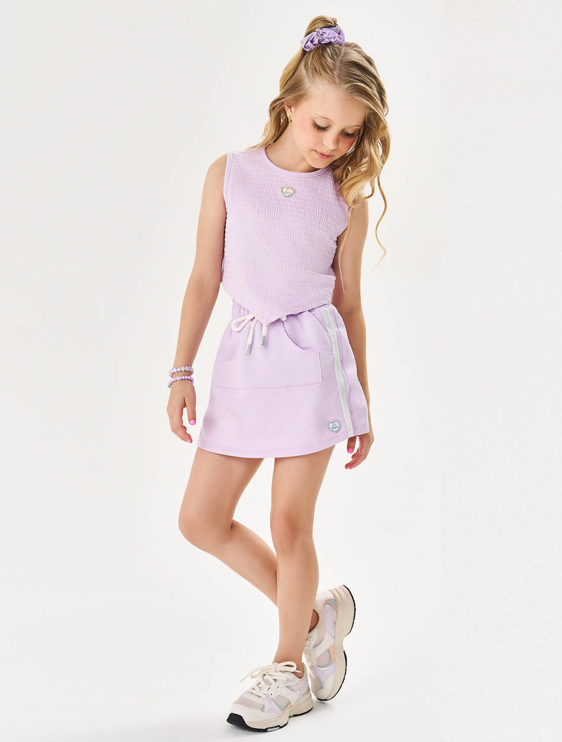 Blusa Cropped Infantil Menina Coração Lilás Cinti Blusa Cropped Infantil Menina Coração Lilás Cinti