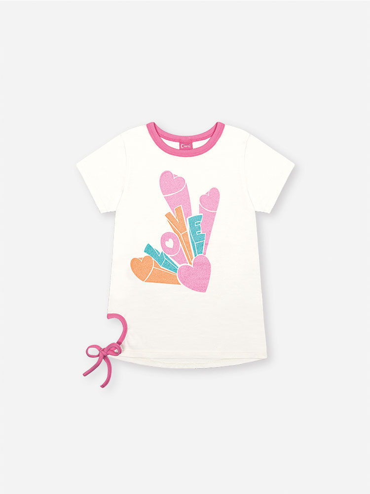 Conjunto Infantil Neon Love com Blusa em Meia Malha e Ciclista em Suplex – Look Menina Verão com Gli NATURAL/RS BARBIE