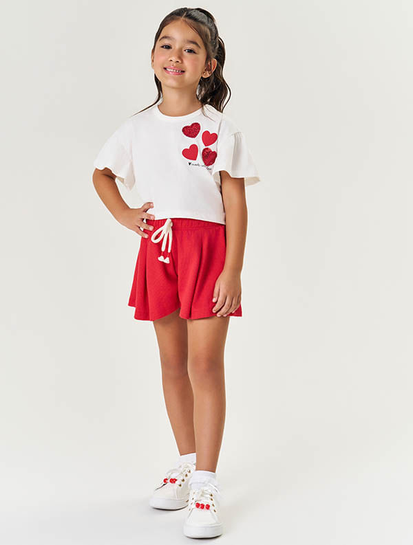 CONJ BLUSA E SHORTS NATURAL/VM MARTE
