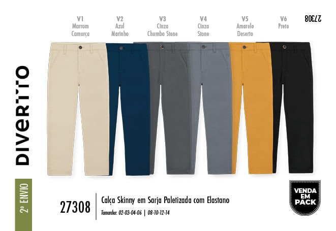 Calça Skinny com Elastano Infantil Menino Divertto Calça Skinny com Elastano Infantil Menino Divertto