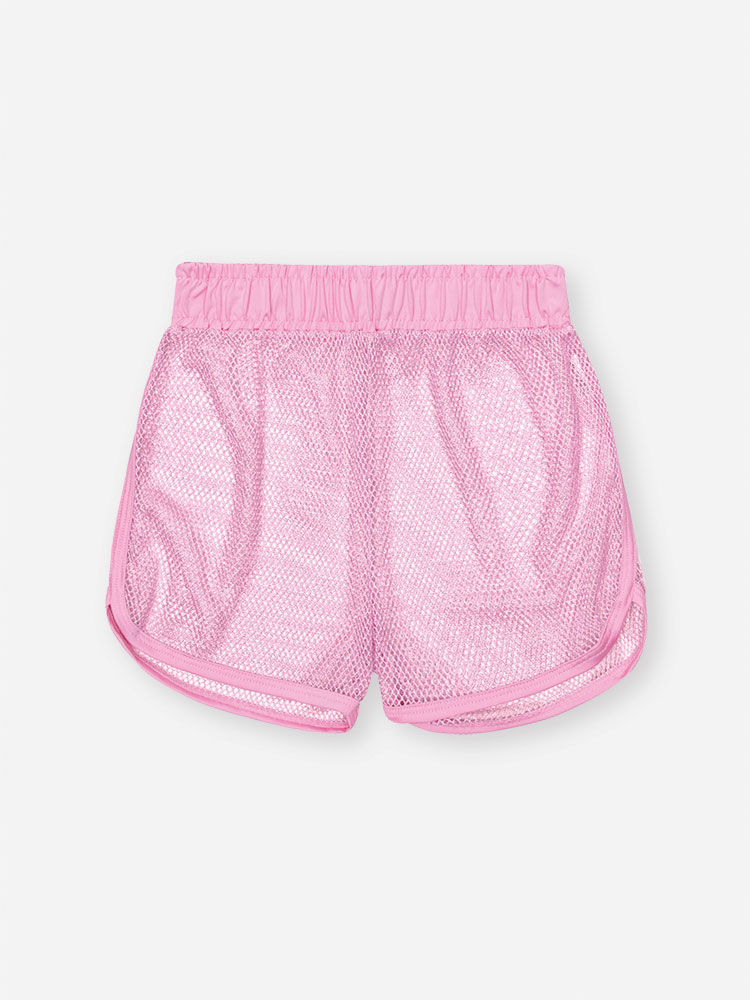 Biquíni Infantil em Malha UV com Estampa de Unicórnio e Shorts em Tela – Moda Praia Menina Verão ROSA IOGURTE