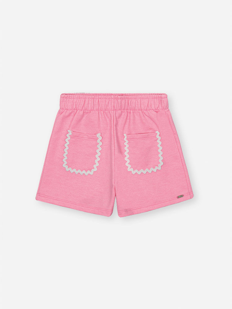 Shorts Infantil em Moletom P.A Neon Love – Short Menina Verão com Bolsos e Sianinha ROSA BARBIE