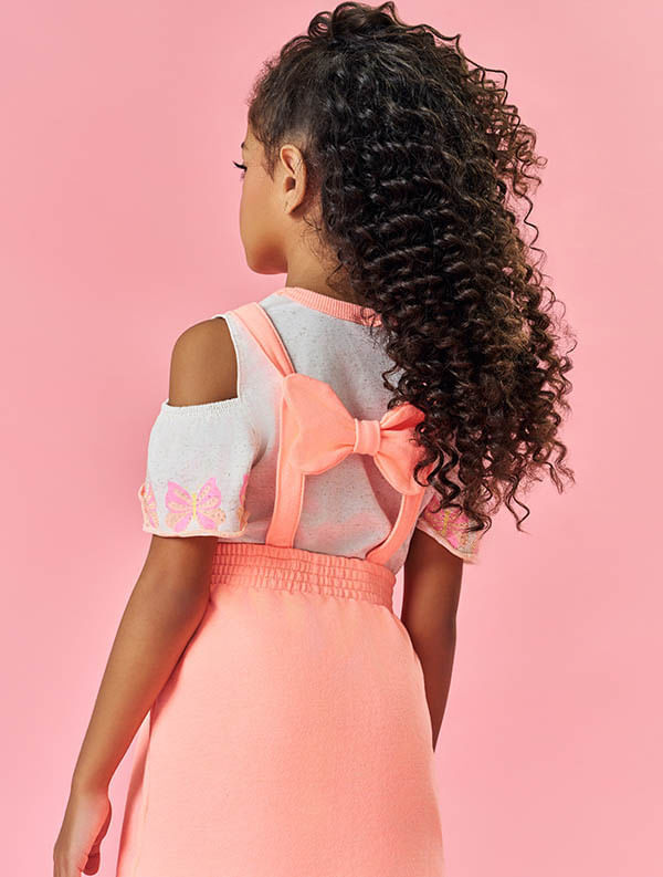 CONJ BLUSA E SALOPETE OFF WHITE/LJ NEON