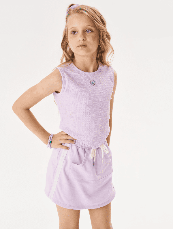 Blusa Cropped Infantil Menina Coração Lilás Cinti Blusa Cropped Infantil Menina Coração Lilás Cinti