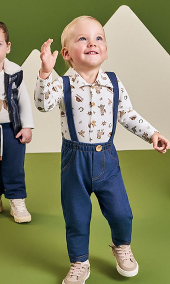 Conjunto com Suspensório Bebê Menino Rodeio Divertto