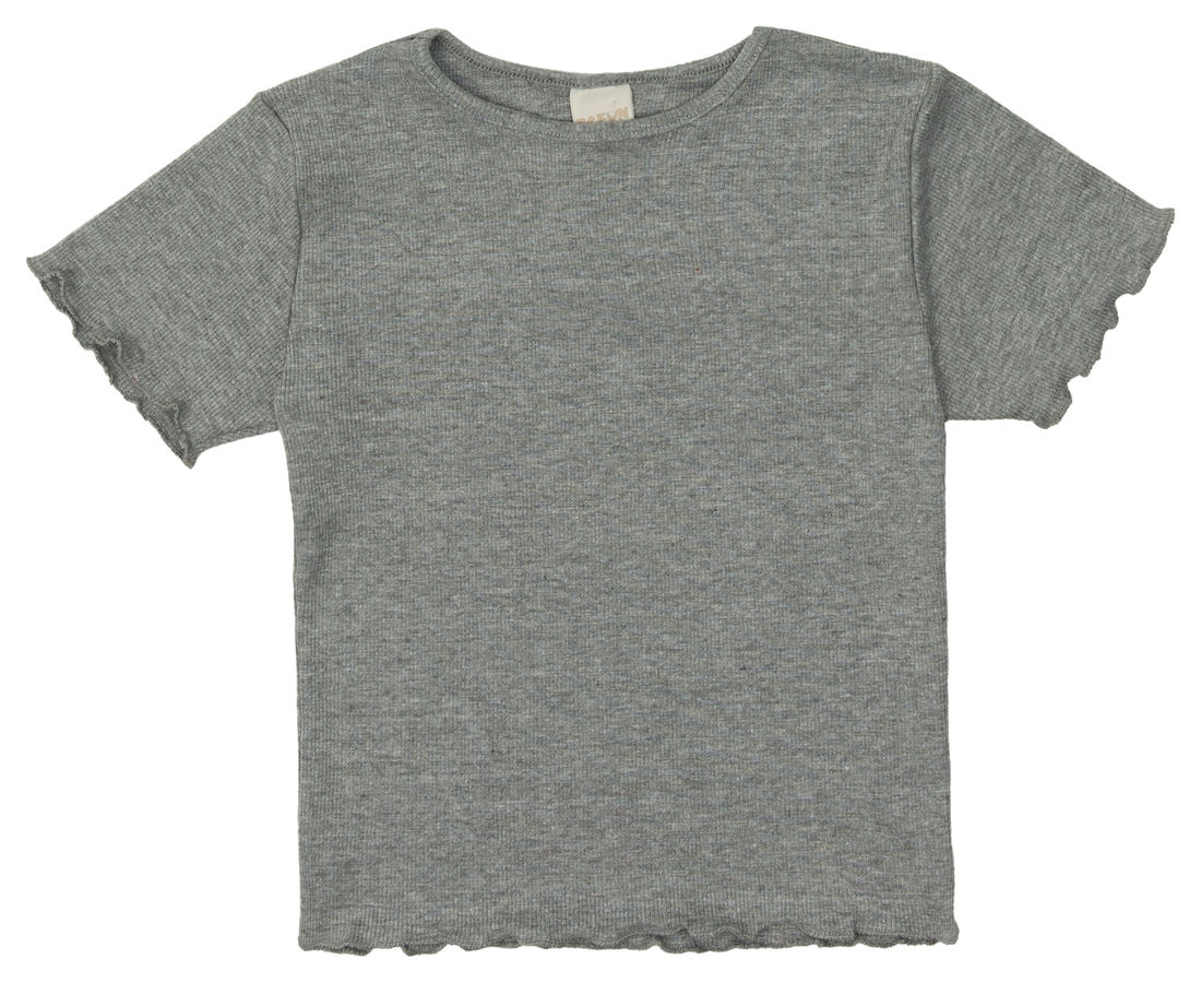 Blusa Infantil com Barra Ondulada Cinza Blusa Infantil com Barra Ondulada Cinza