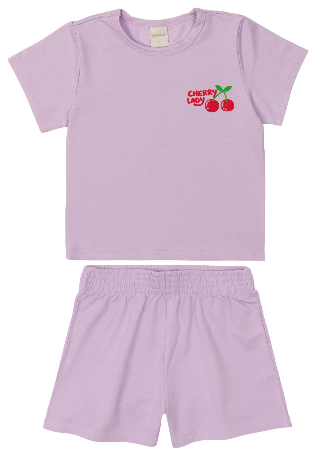 Conjunto Infantil Blusa Cherry Lady e Shorts Roxo Conjunto Infantil Blusa Cherry Lady e Shorts Roxo