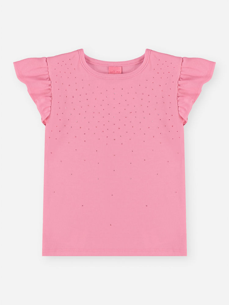 Conjunto Infantil Menina Regata com Strass e Saia-Short Barbie