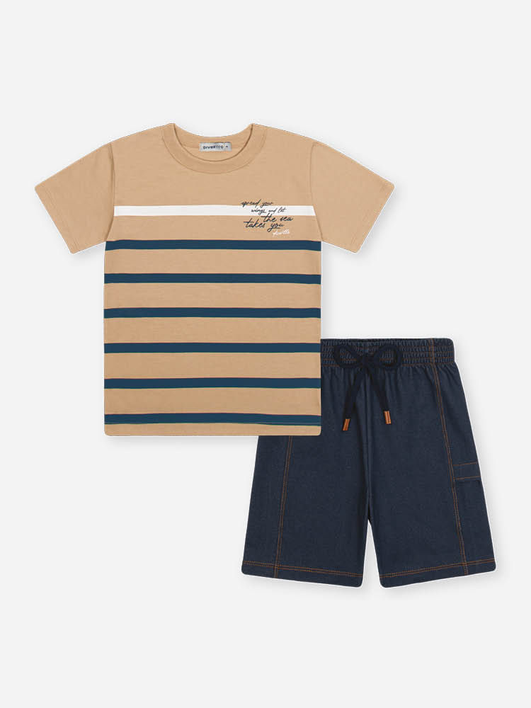 Conjunto Infantil Menino Listras Divertto
