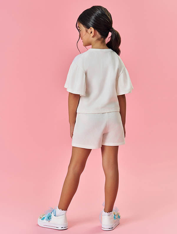 Shorts Infantil Menina Com Strass Rosa Mundo Cinti
