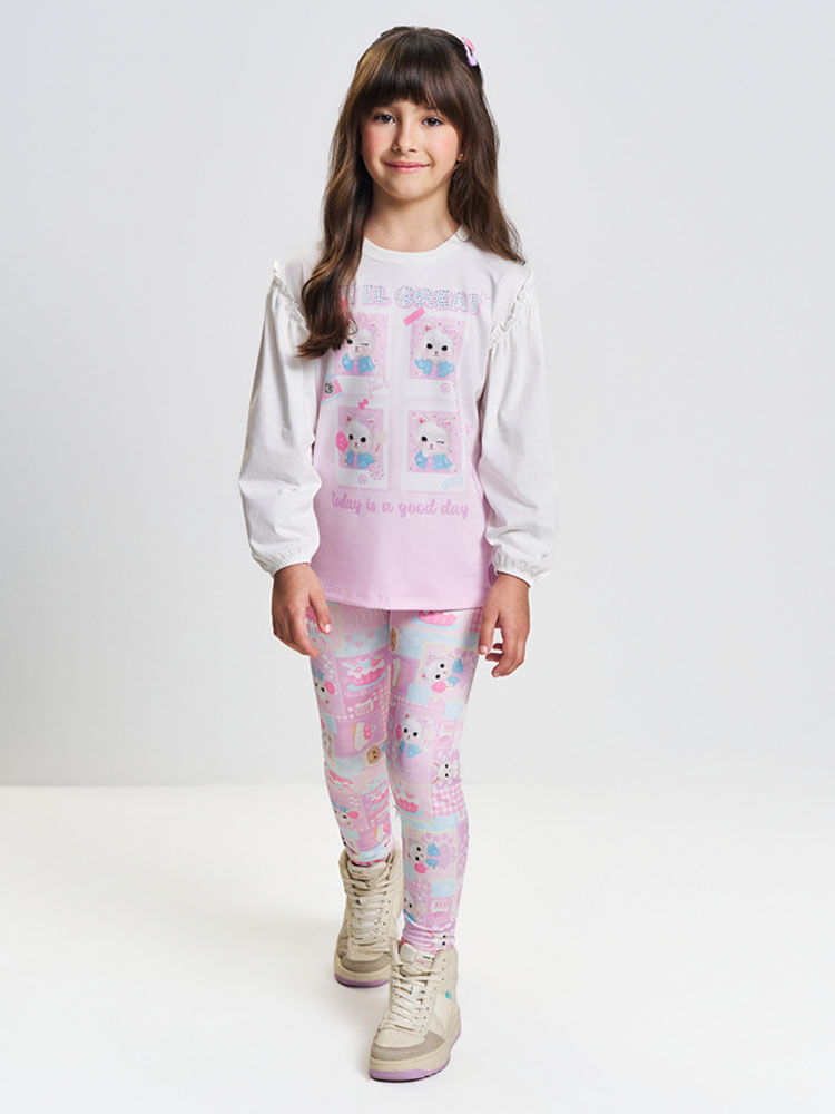 Conjunto Menina FEEL GREAT Patchwork Mundo Cinti