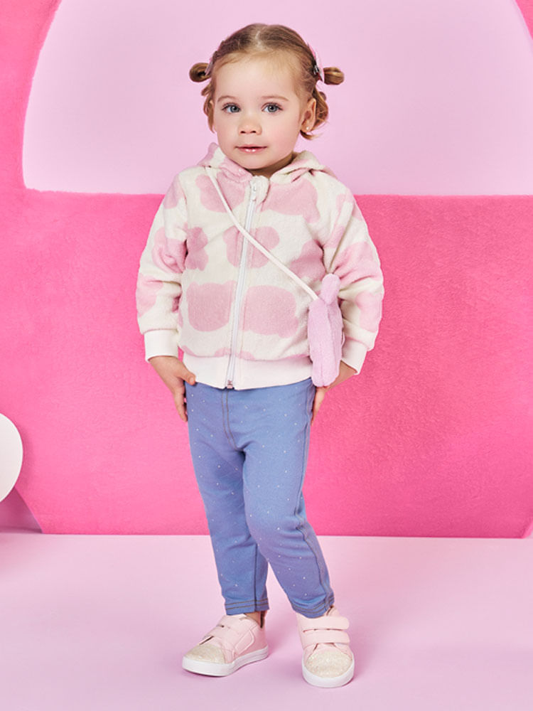 Calça em Molecotton Bebê Menina com Strass Mundo Cinti Calça em Molecotton Bebê Menina com Strass Mundo Cinti