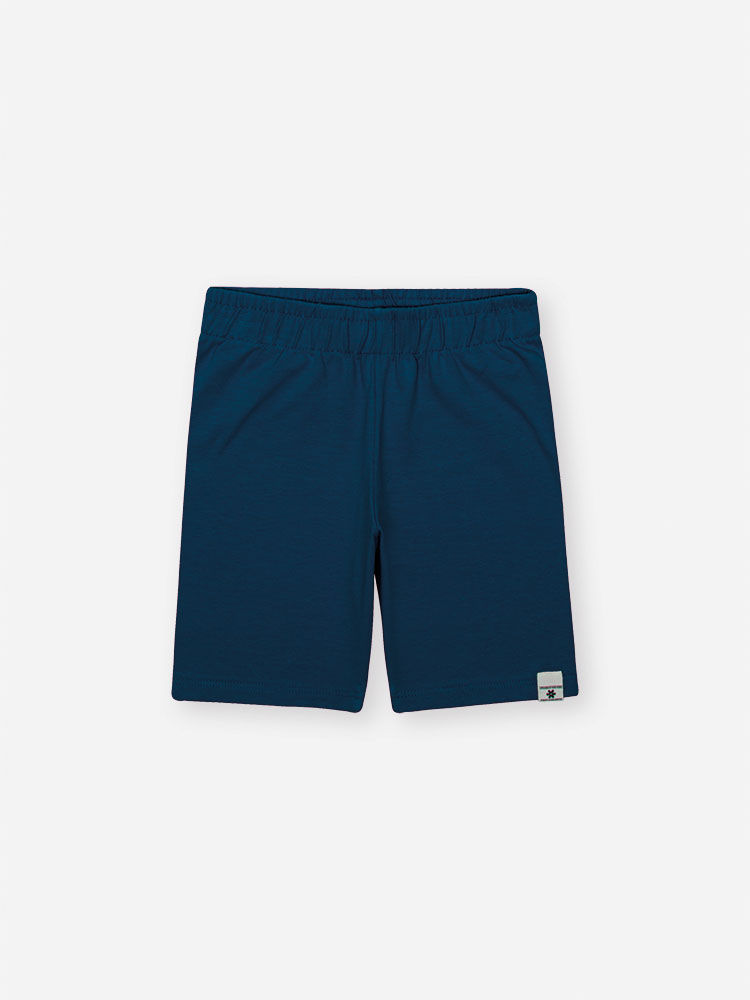 Bermuda Ciclista Infantil Básica em Cotton com Algodão – Ciclista Menina Verão com Elastano AZUL MARINHO