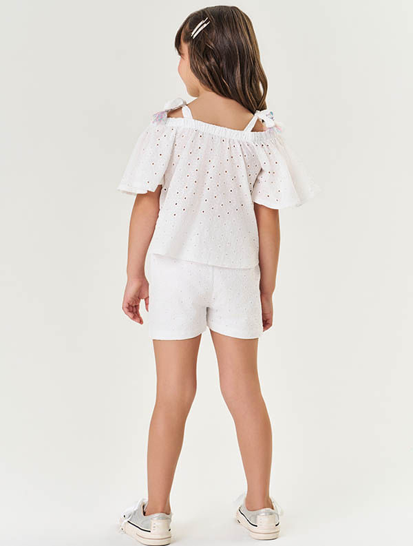 CONJ BLUSA E SHORTS OFF WHITE