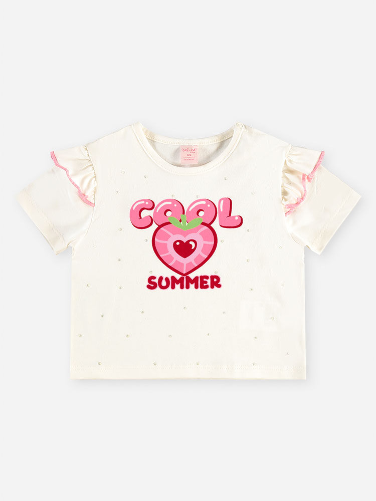 Conjunto Bebê Blusa Cool Summer e Saia-Short de Morangos
