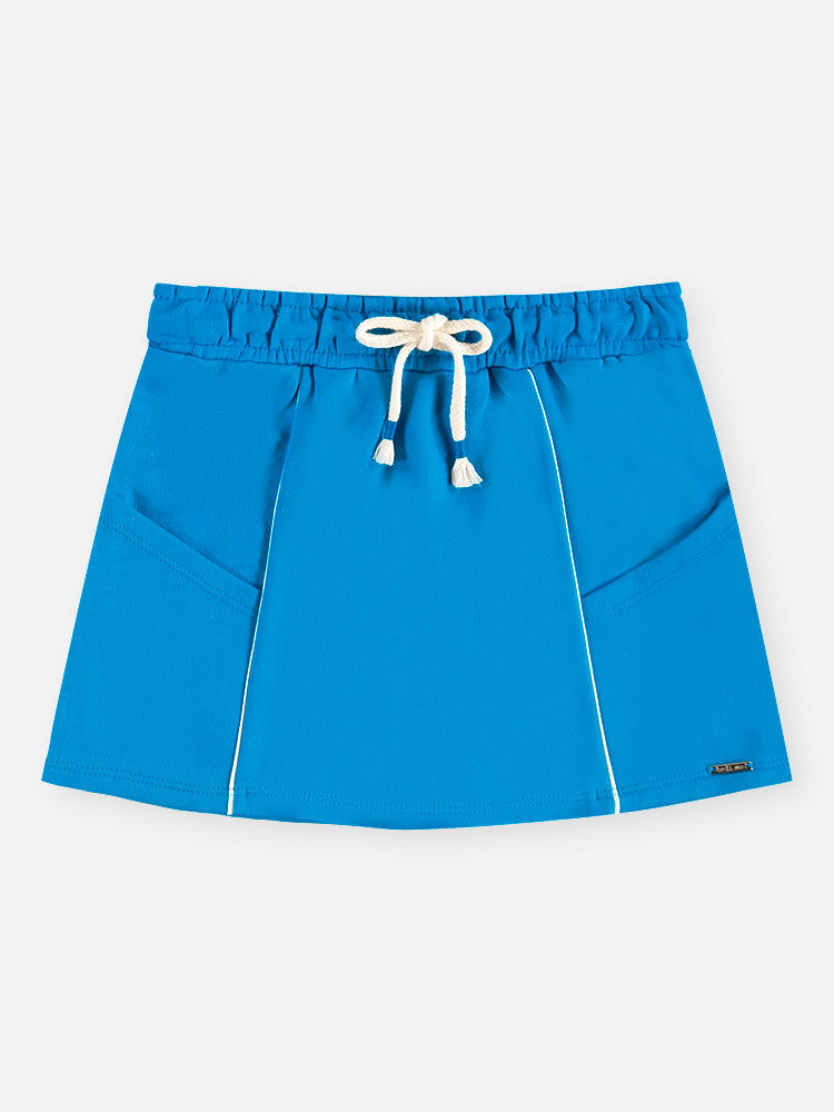 Conjunto Infantil Menina Blusa Boxy Shih Tzu e Short-Saia com Strass