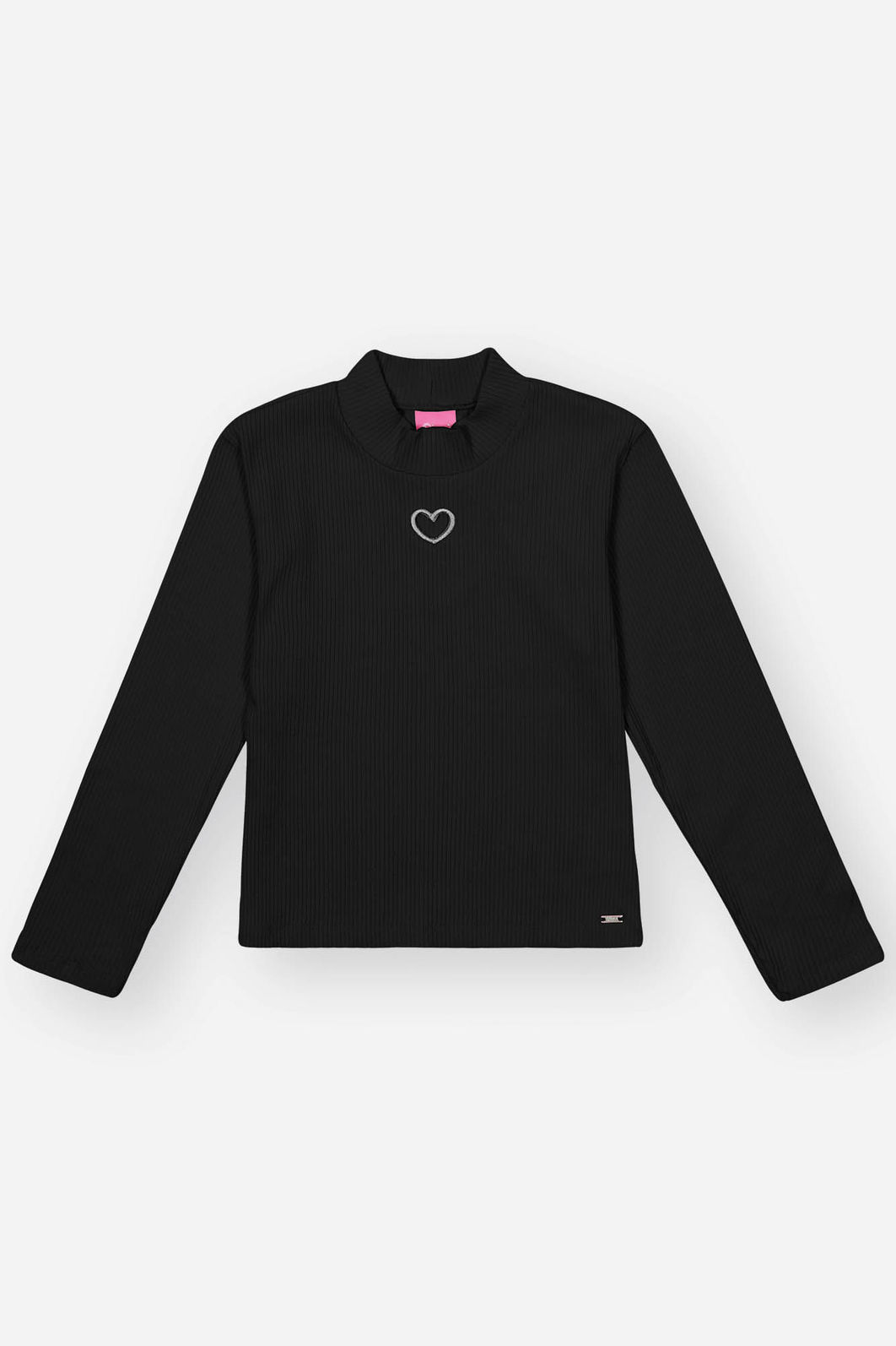 Blusa Infantil Menina Bordado Vazado Preto Mundo Cinti