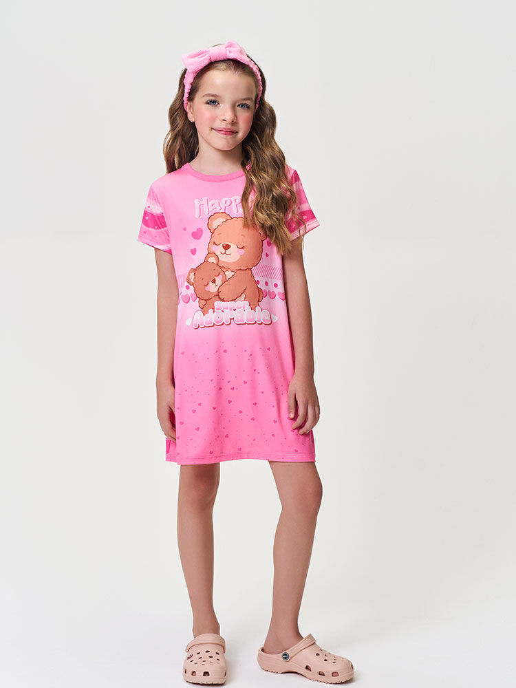 Camisola Infantil Menina com Faixa de Skincare Ursinho