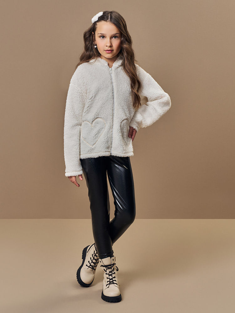 Jaqueta Infantil Menina Coração Bordado Beli.me