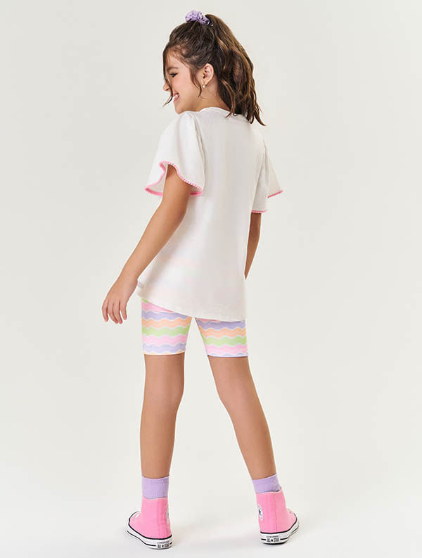 CONJ BLUSA E CICLISTA NATURAL/LJ NEON