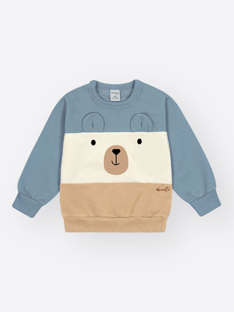 Conjunto Infantil Ursinho em Moletom Felpado – Look de Inverno Quentinho e Confortável