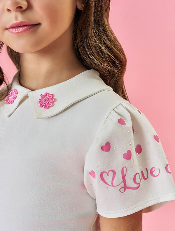 Conjunto Infantil Menina Blusa E Short-Saia Tutti-Frutti Rosa Mundo Cinti