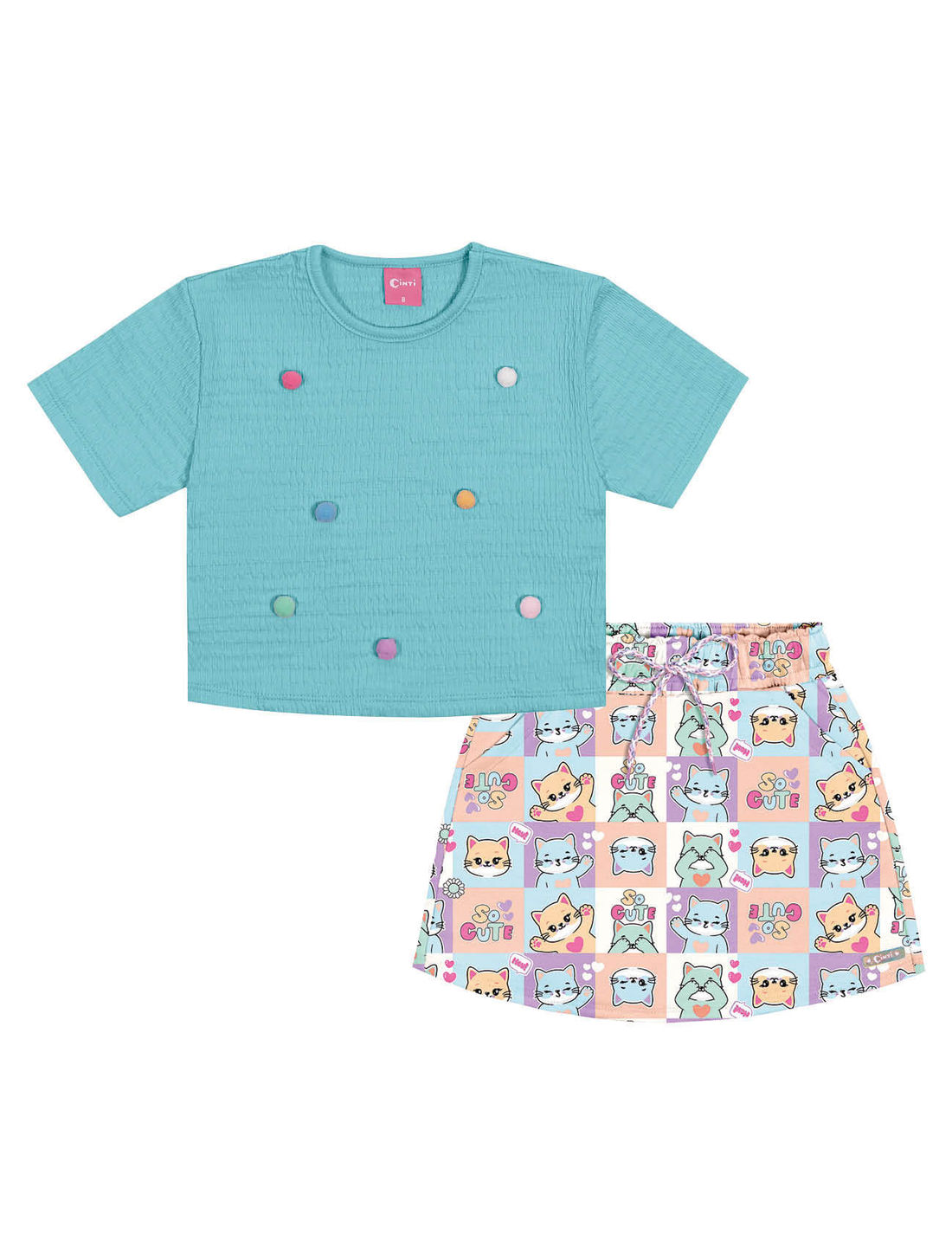 CONJ BLUSA E SHORTS/SAIA AZ LITORAL/LL BRUMA