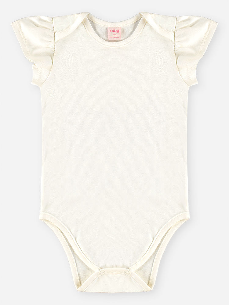 Conjunto Bebê Body com Babados e Short Jeans de Morangos