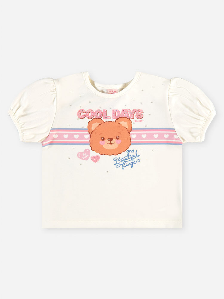 Conjunto Bebê Blusa Cool Days e Short-Saia de Ursinhos