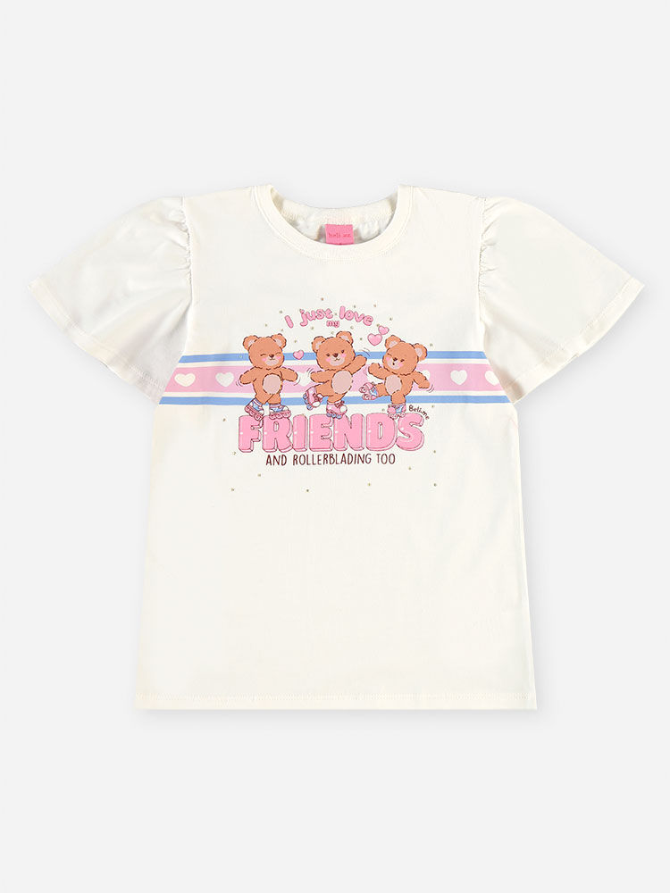 Conjunto Infantil Blusa de Ursinhos e Ciclista Azul