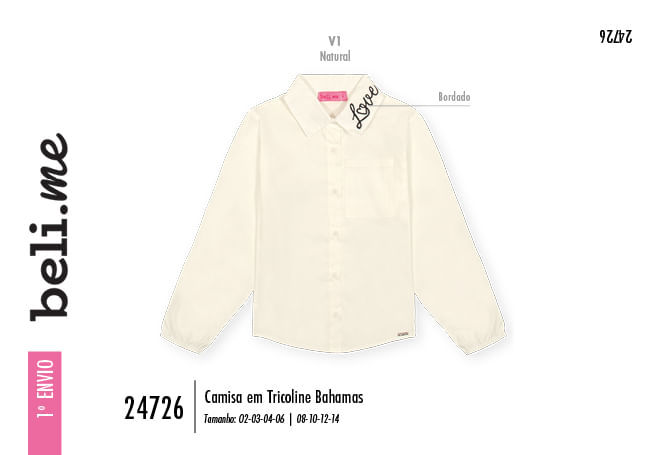 Camisa Infantil Menina Love Bordado Beli.me