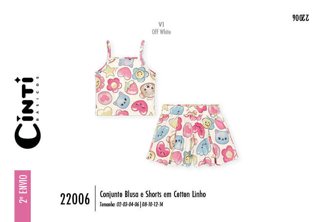Conjunto Menina Jardim de Sorrisos Mundo Cinti