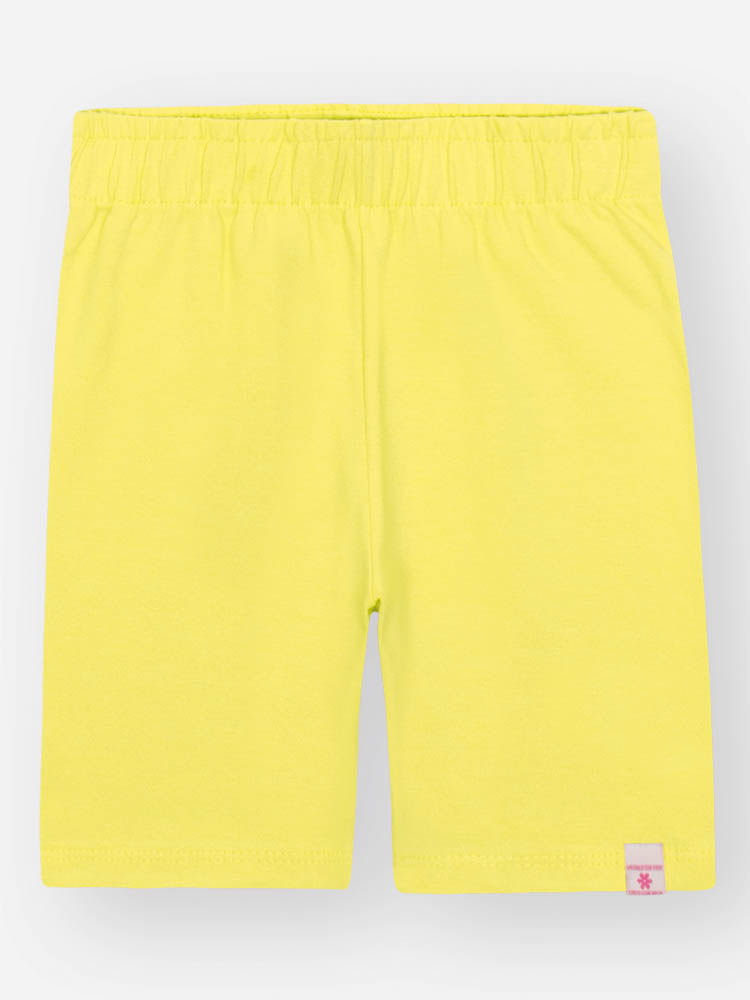 Bermuda Ciclista Infantil Básica em Cotton com Algodão – Ciclista Menina Verão com Elastano AMARELO LEMON
