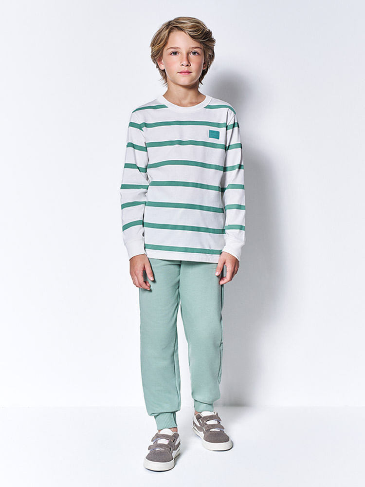 Camiseta Manga Longa Infantil MCamiseta Infantil Listrada Manga Longa – Básico Estiloso para Look de Inverno Confortávelenino Listrada Kippos