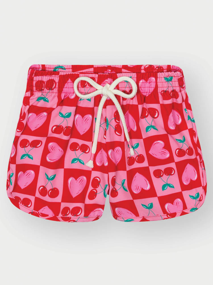 Shorts Menina Cereja Rosa