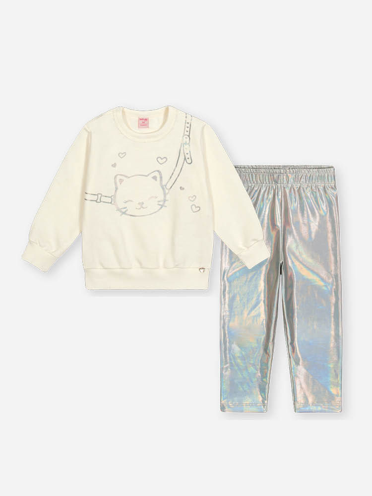 Conjunto Bebê Menina Gato Holográfico Beli.me Conjunto Bebê Menina Gato Holográfico Beli.me