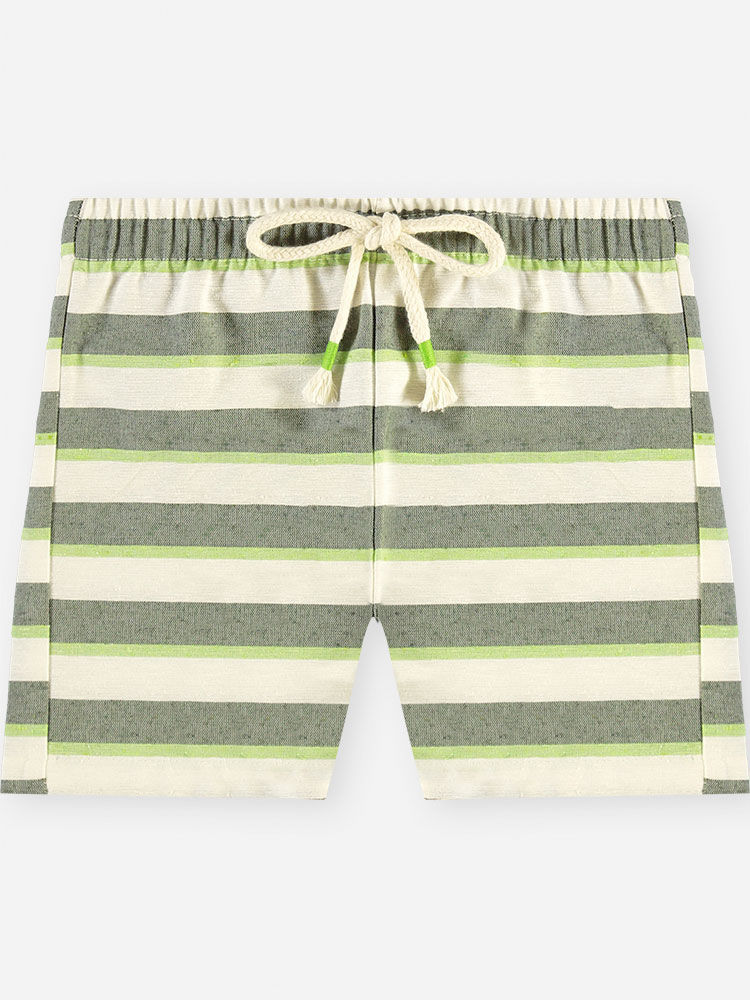 Conjunto Bebê Menino Body Lagarto e Bermuda Listrada Flour