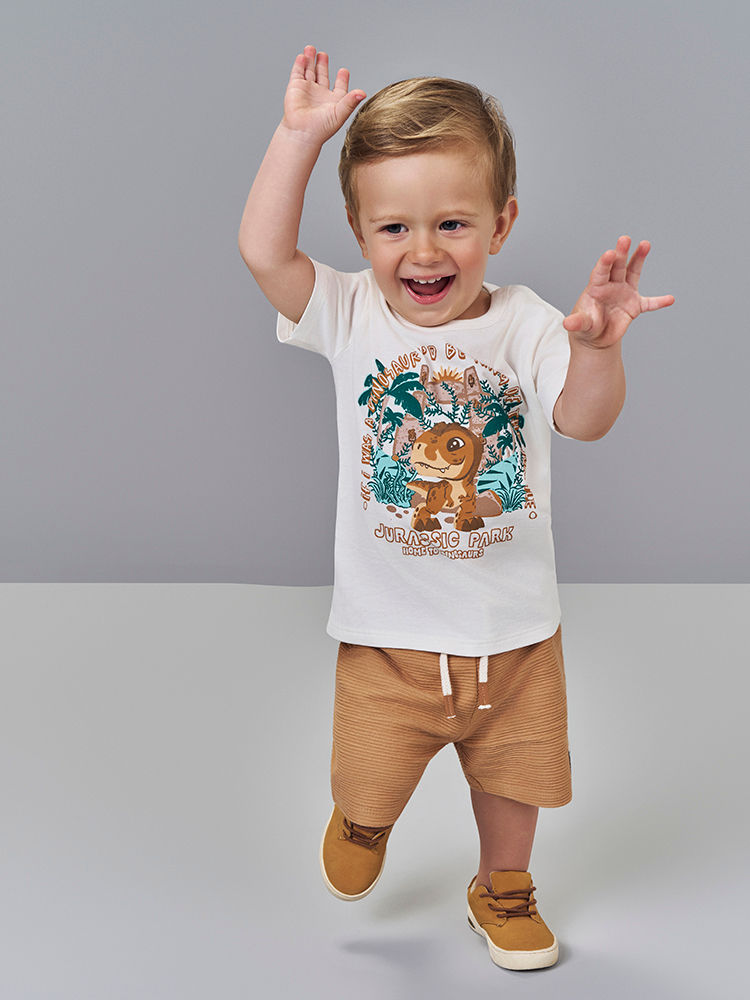 Conjunto Bebê Menino Jurassic World Camiseta Dinossauros e Bermuda Belga Conjunto Bebê Menino Jurassic World Camiseta Dinossauros e Bermuda Belga