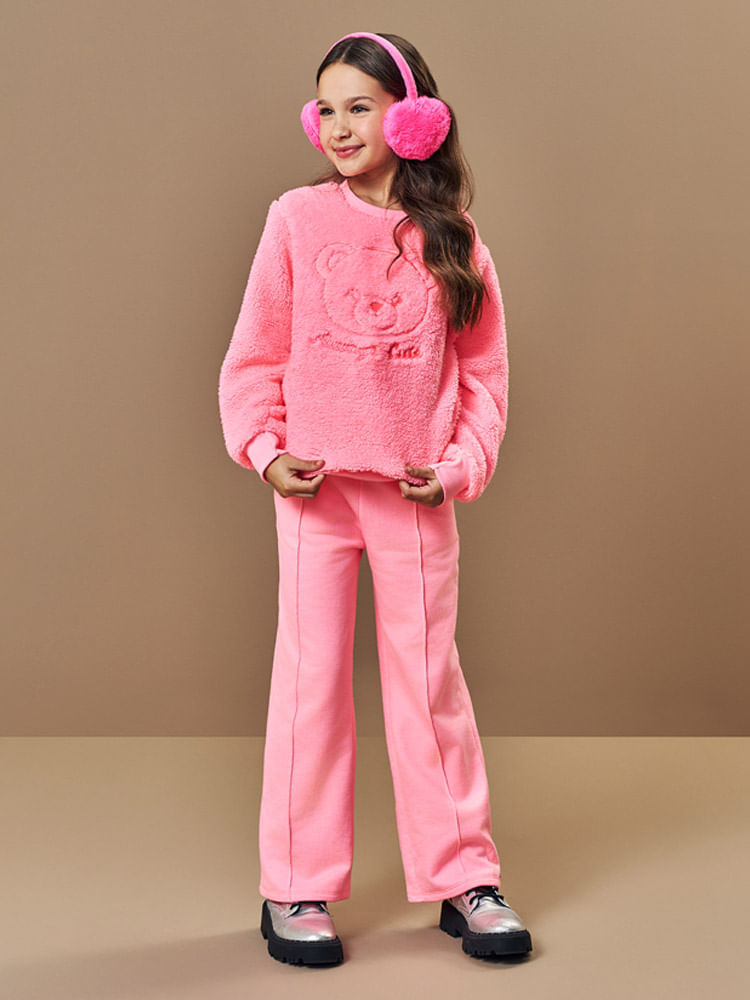Calça Infantil Moletom Wide Leg Estilo Moderno e Conforto Premium