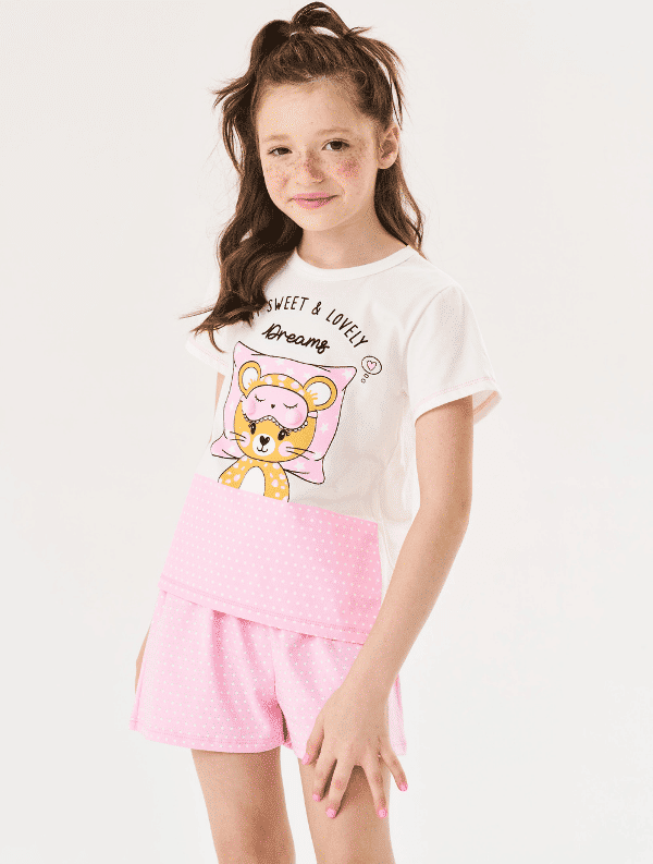 PIJAMA BLUSA E SHORTS LL BRUMA/AZ LITORAL