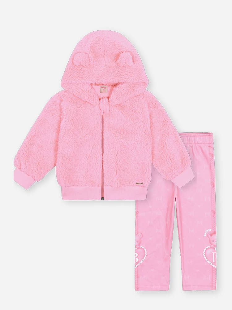 Conjunto Infantil Menina Teddy com Orelha Urso 3D Beli.me
