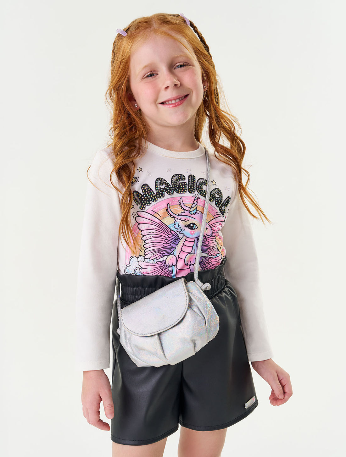 CONJ BLUSA E SHORTS NATURAL/PRETO