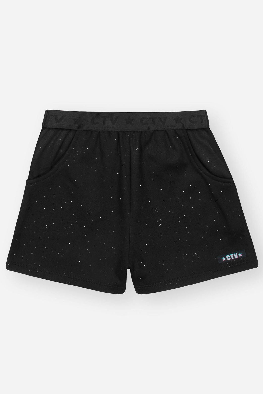 Short Infantil Menina Glitter Preto CTV