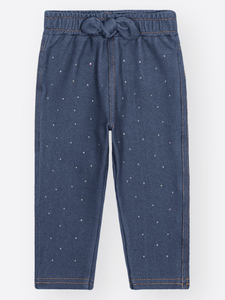 Calça em Molecotton Bebê Menina com Strass Mundo Cinti Calça em Molecotton Bebê Menina com Strass Mundo Cinti