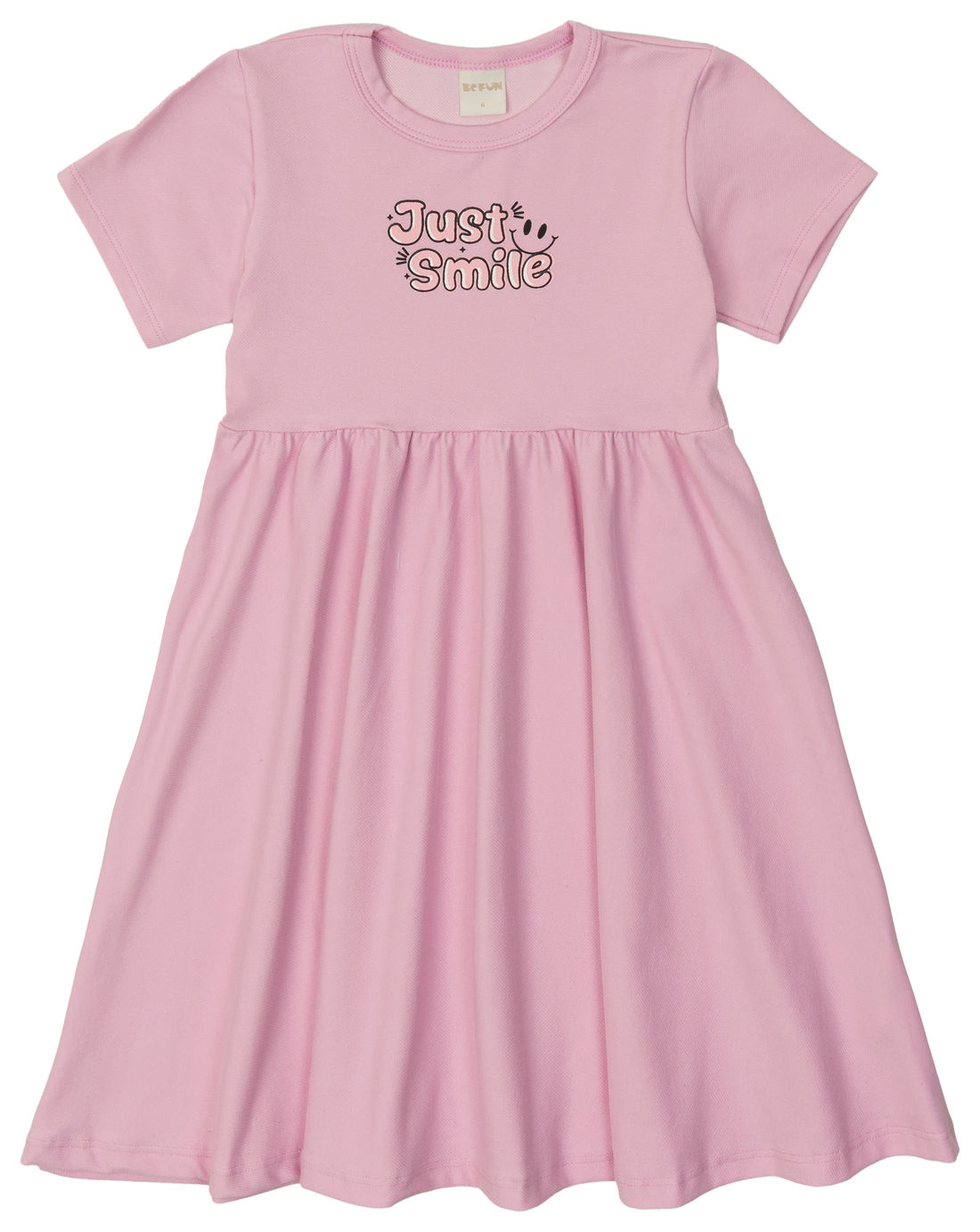 Vestido Infantil Evasê Manga Curta Just Smile Lilás Vestido Infantil Evasê Manga Curta Just Smile Lilás