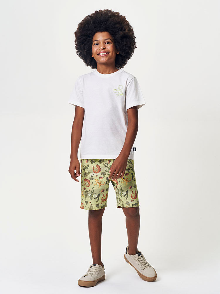 Conjunto Menino Camiseta e Bermuda Expedição Selvagem Fluor